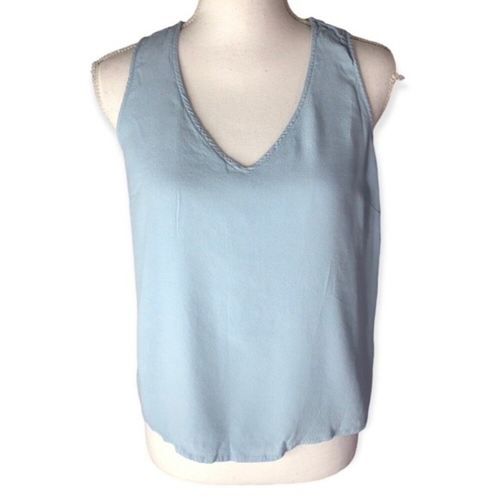 Dip Women’s Blue V-neck Sleeveless Lightweight Blouse